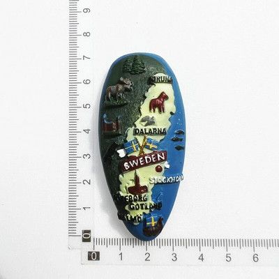 Švedijos šaldytuvo magnetai turistinis suvenyras Švedija Malmo Sverige Stokholmo kelionių dovana Magnetinis šaldytuvo lipdukas Namų dekoravimas