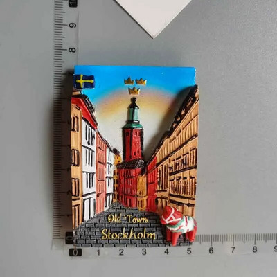 Švedijos šaldytuvo magnetai turistinis suvenyras Švedija Malmo Sverige Stokholmo kelionių dovana Magnetinis šaldytuvo lipdukas Namų dekoravimas