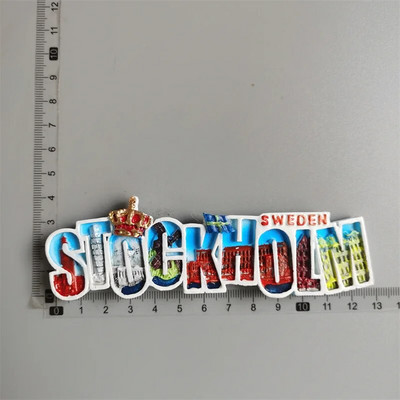 Rootsi külmkapimagnetid turistide suveniir Rootsi Malmo Sverige Stockholmi reisikink Magnetkülmiku kleebis Kodukaunistus