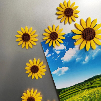 5 τμχ Sunflower Design Μαγνήτες Ψυγείου Ψυγείο Διακόσμηση σπιτιού Τέχνες DIY Αξεσουάρ κουζίνας Floral μαγνητικά αυτοκόλλητα