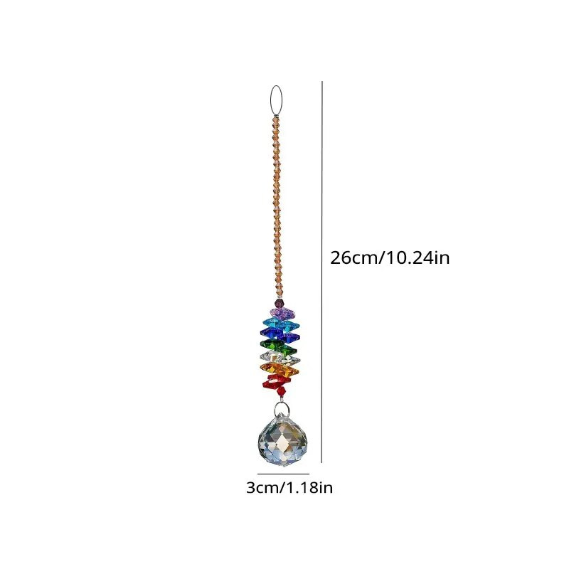 1 vnt spalvingi aštuonkampiai karoliukai krištolo saulės gaudyklė, rankų darbo „pasidaryk pats“ namų vėjo varpelio pakabukas sodo augalų dekoravimui