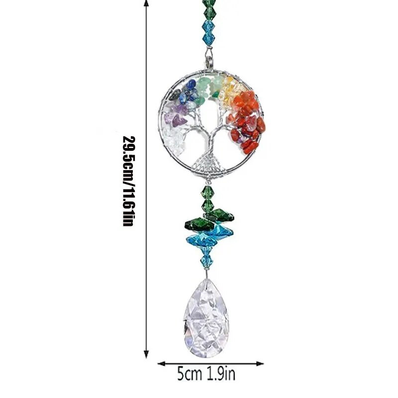 1-osaline elupuu kristallmaagilised tuulekellad, ripats Magamistoa aknal rippuv kaunistus unistuste vikerkaare kingipüüdja