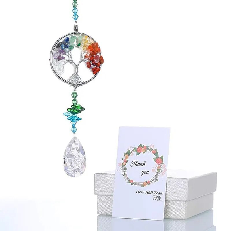 1-osaline elupuu kristallmaagilised tuulekellad, ripats Magamistoa aknal rippuv kaunistus unistuste vikerkaare kingipüüdja