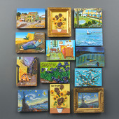 Euroopa loominguline Maailmakuulus maal Mona Lisa päevalill Tähevärviline Van Goghi seeria Vaigu kodukaunistus Külmkapimagnetiga külmkapp