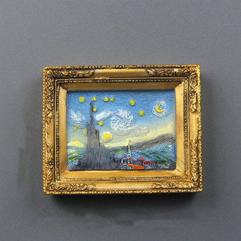 Ευρωπαϊκός δημιουργικός παγκοσμίως διάσημος πίνακας ζωγραφικής Mona Lisa Sunflower Starry Van Gogh Series Resin Decor Home Ψυγείο Μαγνήτης Ψυγείο
