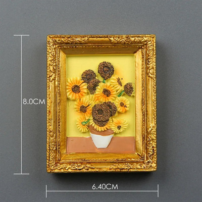 Euroopa loominguline Maailmakuulus maal Mona Lisa päevalill Tähevärviline Van Goghi seeria Vaigu kodukaunistus Külmkapimagnetiga külmkapp