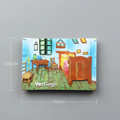 Euroopa loominguline Maailmakuulus maal Mona Lisa päevalill Tähevärviline Van Goghi seeria Vaigu kodukaunistus Külmkapimagnetiga külmkapp