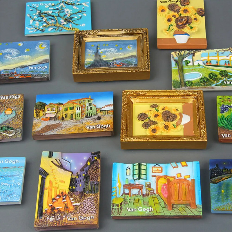 Euroopa loominguline Maailmakuulus maal Mona Lisa päevalill Tähevärviline Van Goghi seeria Vaigu kodukaunistus Külmkapimagnetiga külmkapp