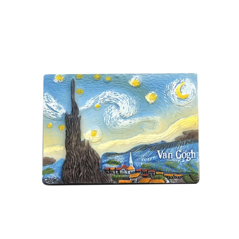 Euroopa loominguline Maailmakuulus maal Mona Lisa päevalill Tähevärviline Van Goghi seeria Vaigu kodukaunistus Külmkapimagnetiga külmkapp