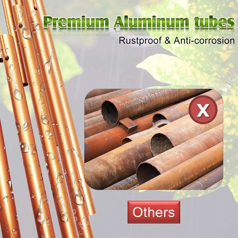 12 vamzdelių vėjo varpeliai Auksiniai / sidabriniai muzikiniai vėjo varpeliai pakabukas aliuminio vamzdis metalinis vamzdis vėjo varpelių varpelių dekoravimas namų sodui