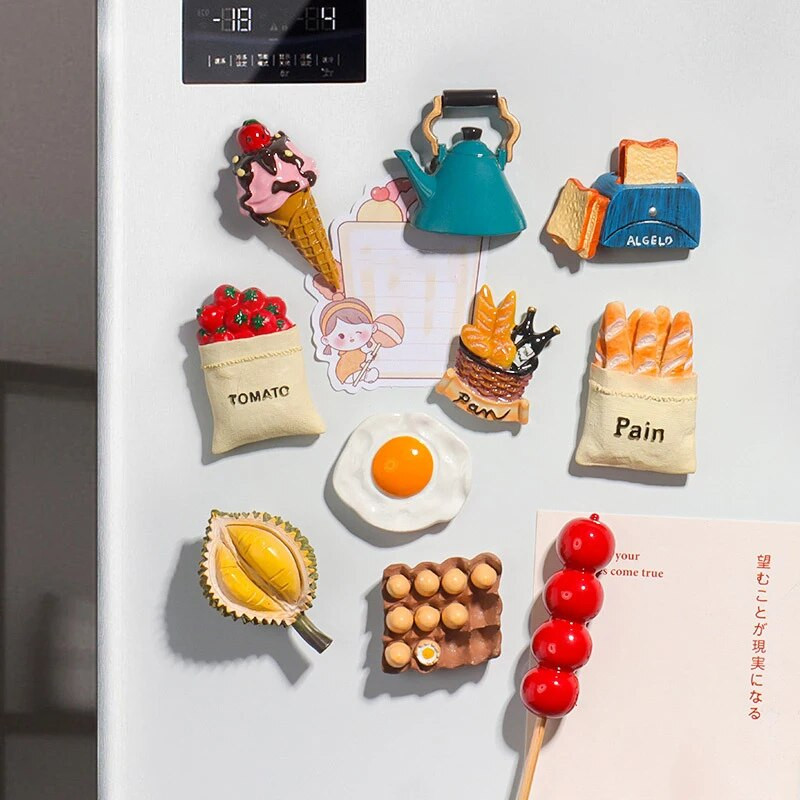 Modeliavimas Maisto šaldytuvo magnetai Šaldytuvas Magnetiniai lipdukai Dervos kiaušinis Home Decor Nordic Ins Dekoro magnetai šaldytuvams