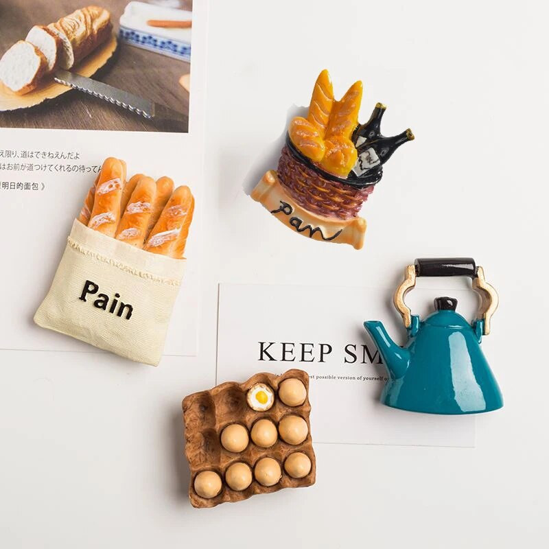 Modeliavimas Maisto šaldytuvo magnetai Šaldytuvas Magnetiniai lipdukai Dervos kiaušinis Home Decor Nordic Ins Dekoro magnetai šaldytuvams