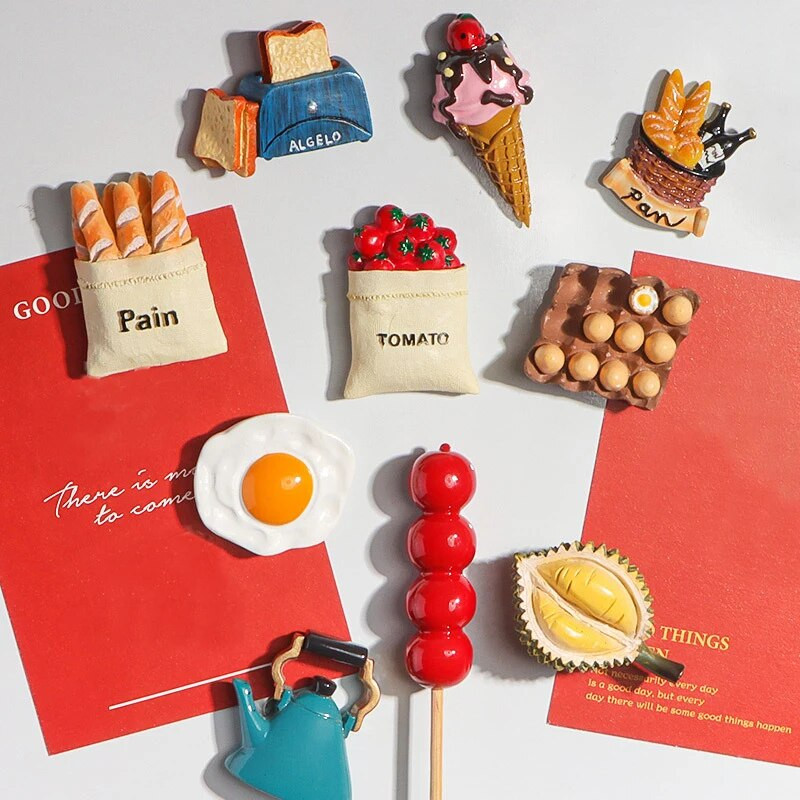 Modeliavimas Maisto šaldytuvo magnetai Šaldytuvas Magnetiniai lipdukai Dervos kiaušinis Home Decor Nordic Ins Dekoro magnetai šaldytuvams