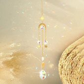 1 τεμ Gold Star Moon Crystal Charm Χειροποίητα DIY Συλλεκτικά Ηλιαχτίδα για Χειροτεχνία Χειροτεχνίας Εξωτερικής Διακόσμησης Φυτών Wind Chime