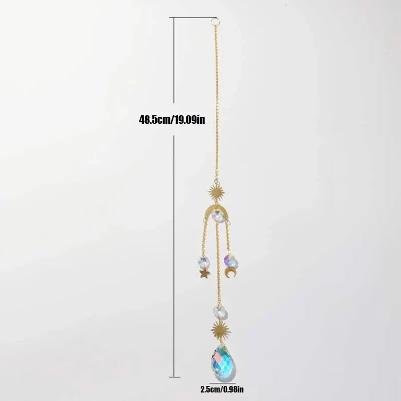 1 τεμ Gold Star Moon Crystal Charm Χειροποίητα DIY Συλλεκτικά Ηλιαχτίδα για Χειροτεχνία Χειροτεχνίας Εξωτερικής Διακόσμησης Φυτών Wind Chime