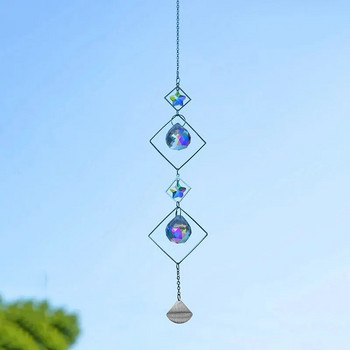 1бр висулка Suncatcher, изработена от метал и кристал, ръчно изработена за декорация на дома Висящи занаяти на открито