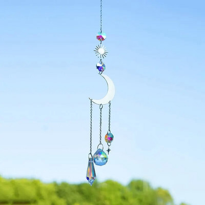 1vnt Suncatcher pakabukas, pagamintas iš metalo ir krištolo rankų darbo namų dekoravimui lauko sodo kabantys amatai