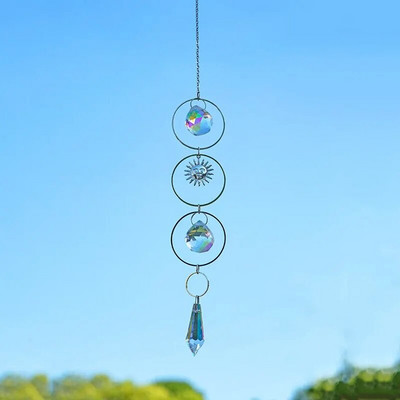 1vnt Suncatcher pakabukas, pagamintas iš metalo ir krištolo rankų darbo namų dekoravimui lauko sodo kabantys amatai