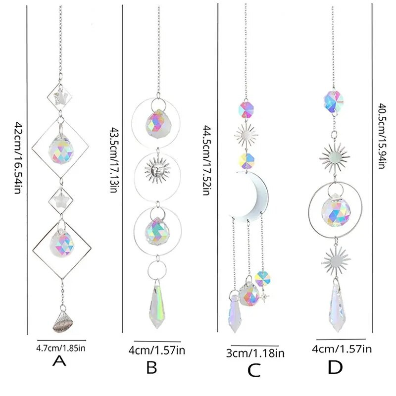 1vnt Suncatcher pakabukas, pagamintas iš metalo ir krištolo rankų darbo namų dekoravimui lauko sodo kabantys amatai