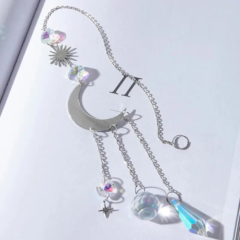 1vnt Suncatcher pakabukas, pagamintas iš metalo ir krištolo rankų darbo namų dekoravimui lauko sodo kabantys amatai