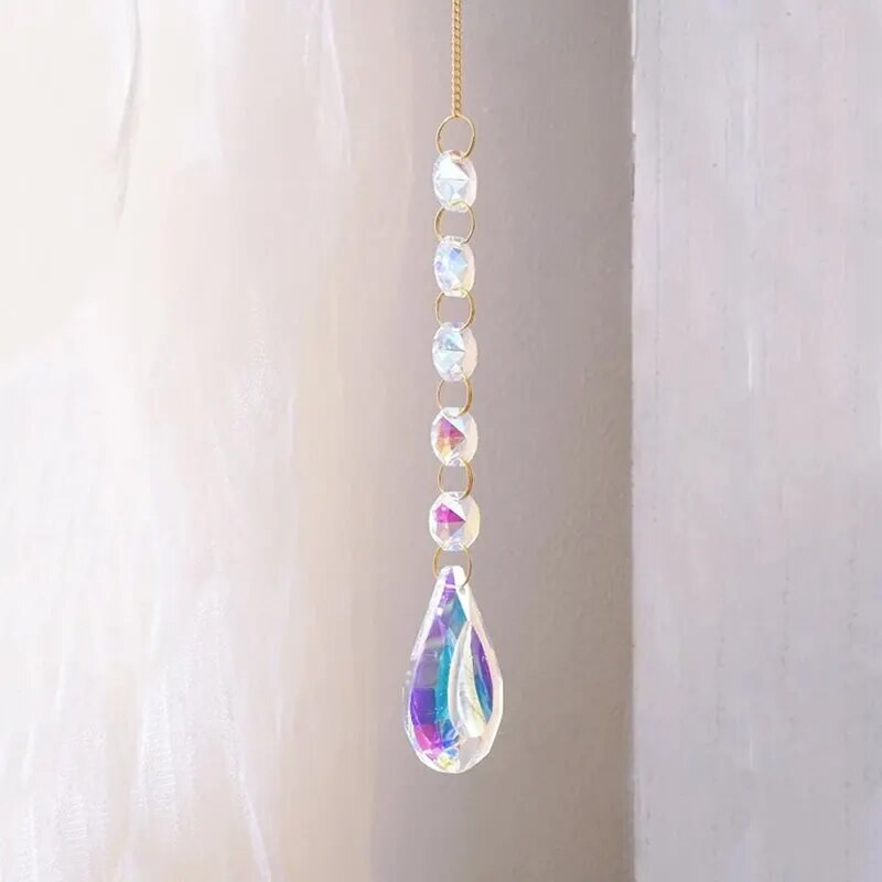 1vnt, aštuonkampis karoliukų kristalų pakabinimas ant sienos, namų langai šviesą renkantys dekoratyviniai varpeliai, pakabukas