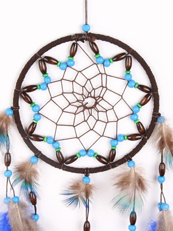 Creative Blue Feather Dream Catcher Wind Chime Χειροποίητο μενταγιόν αυτοκινήτου Δώρο γενεθλίων διακοπών Κήπος Υπνοδωμάτιο Σπίτι Κρεμαστό στολίδι