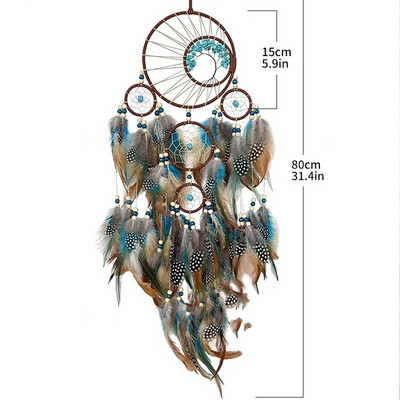 Captatoare de vise Turcoaz Retro Manual Captatoare de vise Decoratiuni pentru casa Indieni Piatra naturala Copac norocos Captorul de vise Ornament de perete