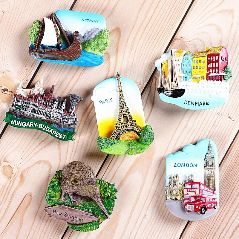Europa Francuska Pariz Norveška London Novi Zeland Danska Mađarska Njemačka 3d magneti za frižider svjetski turizam zbirka suvenira darovi