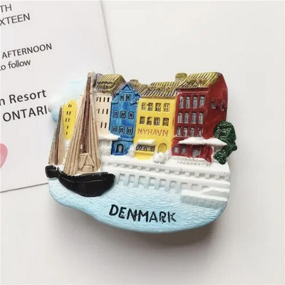 World Fridge Magnet Travel Nordic Five Danish Mermaid Rootsi Norra Soome Island Tile Home Decoration