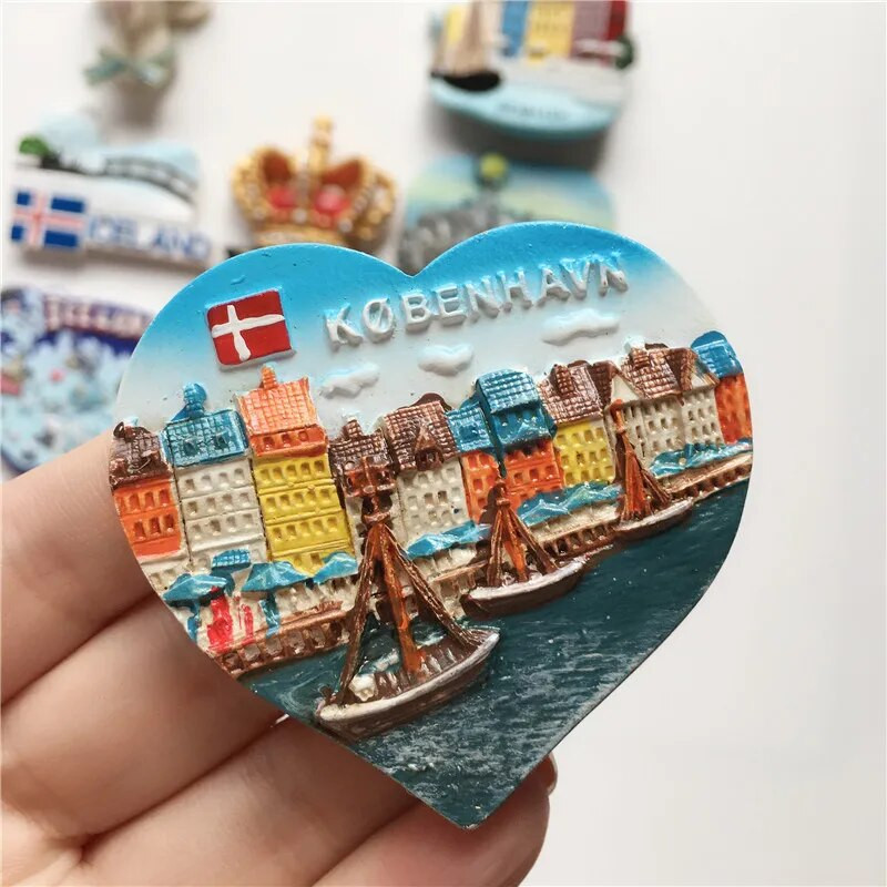 Svijet Magnet za hladnjak Putovanje Nordic Five Danish Sirena Švedska Norveška Finska Island Pločica Dekoracija doma