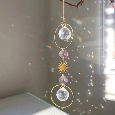 1 τμχ Κρεμάστρα τοίχου από τεχνητό κρύσταλλο Κατάλληλο για γάμους και εξωτερικούς χώρους Sun Catcher Διακοσμητικό κρεμαστό αιολικό φως και σκιά