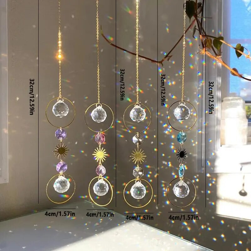 1 τμχ Κρεμάστρα τοίχου από τεχνητό κρύσταλλο Κατάλληλο για γάμους και εξωτερικούς χώρους Sun Catcher Διακοσμητικό κρεμαστό αιολικό φως και σκιά