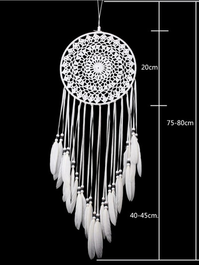 Bijeli jednostavni ukrasni kreativni uzorak Dream Catcher Viseći na zidu Poklon za kućnu radinost Dreamcatcher Ornament Dekoracija spavaće sobe