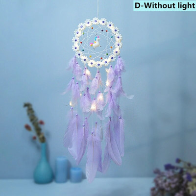 Svajonių gaudytojas vėjo varpeliai Meniniai varpeliai namų amatai Svajonių gaudyklės papuošalai kabantys miegamojo dekoras Dovana rankų darbo plunksna