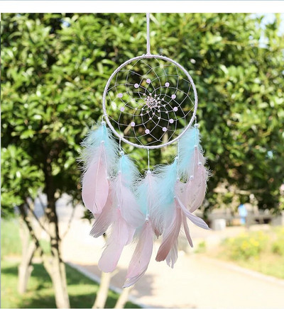 Svajonių gaudytojas vėjo varpeliai Meniniai varpeliai namų amatai Svajonių gaudyklės papuošalai kabantys miegamojo dekoras Dovana rankų darbo plunksna