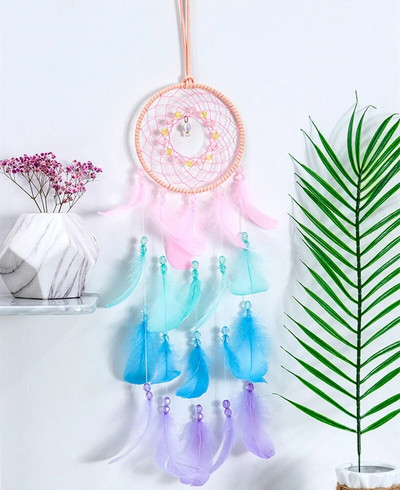 Svajonių gaudytojas vėjo varpeliai Meniniai varpeliai namų amatai Svajonių gaudyklės papuošalai kabantys miegamojo dekoras Dovana rankų darbo plunksna