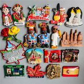 Šaldytuvo magnetai būtų suvenyras turistams Norvegija Dominikana Madridas Marokas Olandija Korėja Balis Tailandas 3D dervos lipdukas Namų dekoras