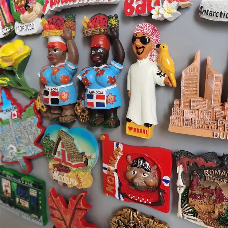 Šaldytuvo magnetai būtų suvenyras turistams Norvegija Dominikana Madridas Marokas Olandija Korėja Balis Tailandas 3D dervos lipdukas Namų dekoras