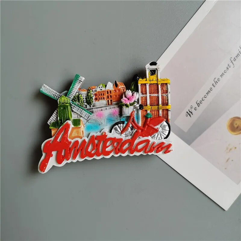 Šaldytuvo magnetai būtų suvenyras turistams Norvegija Dominikana Madridas Marokas Olandija Korėja Balis Tailandas 3D dervos lipdukas Namų dekoras