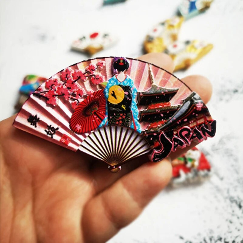 Tokijo Japonijos šaldytuvo lipdukai Fudži kalno Hokaido Nagasakio Osakos kelionių memorialo magnetiniai šaldytuvo magnetai