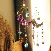 1kom prirodni privjesak s mjesečevim kristalom od drobljenog kamena izrađen od metala i stakla, može se koristiti za dom, zvono vjetra, ukrasi za vanjske vrtove