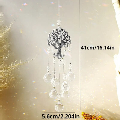 1kom prirodni privjesak s mjesečevim kristalom od drobljenog kamena izrađen od metala i stakla, može se koristiti za dom, zvono vjetra, ukrasi za vanjske vrtove