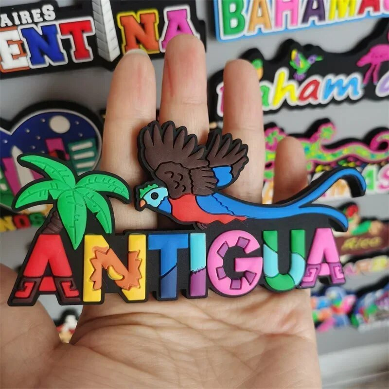 Dubai Tansaania Antigua New York Bahama Puerto Rico Soome Barbados Argentina Keenia Cancun Mehhiko Jamaica PVC külmikumagnet