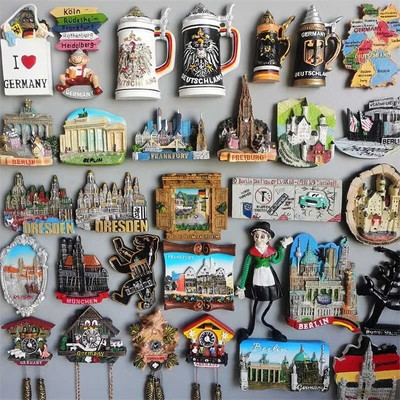 Αυτοκόλλητο Γερμανία Μαγνήτες Ψυγείου Κούκος Ρολόι Κούπα Berlin Munich Dresden Frankfurt Freiburg Neuschwanstein Μαγνήτες ψυγείου