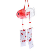 Clopoței de vânt din sticlă japoneze Clopoței stil peștișor de grădină agățat decor exterior pandantiv Furin ornament decorativ de pește