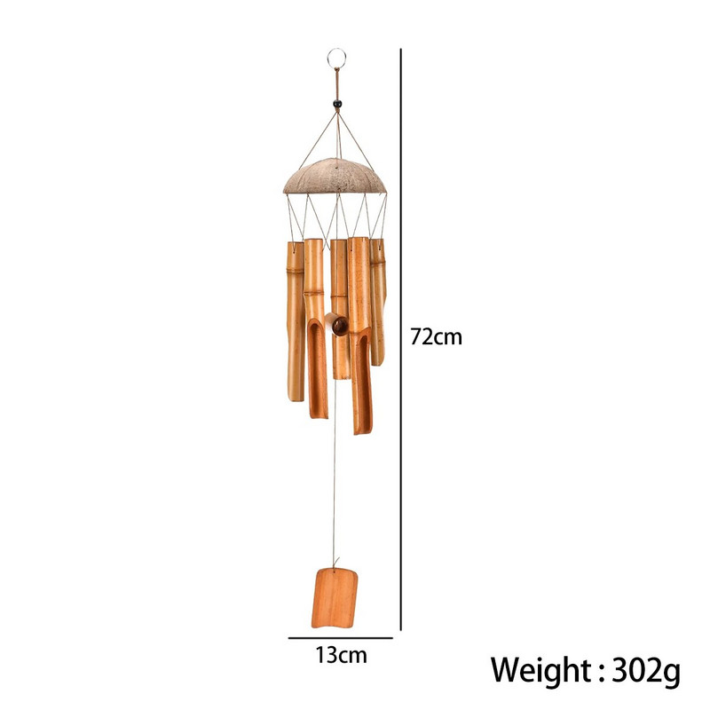 Bamboo Wind Chimes 72cm Windbell Chimes Craft For Outdoor Garden Patio Διακόσμηση σπιτιού Zen Meditation Vintage Chord Blacony Yard
