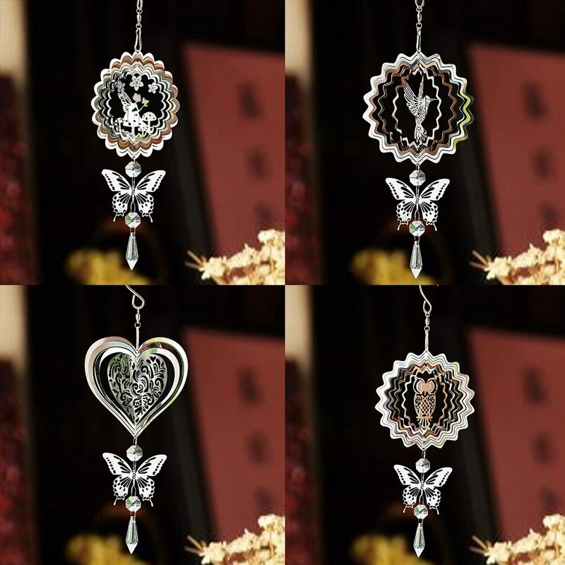 3D kinetička vrtača vjetra Viseći kristalni hvatač sunca Zvončići vjetra Stakleni privjesak Ogledalo Reflektirajuće sredstvo za odvraćanje ptica Uređenje dvorišta