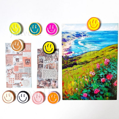 10 tk armsad külmkapimagnetid, naeratavad magnetkleebised, koomiks naeratusnägu 22 mm ümmargune dekoratiivne väike magnetikomplekt, värviline kodukaunistus