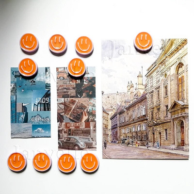 10 tk armsad külmkapimagnetid, naeratavad magnetkleebised, koomiks naeratusnägu 22 mm ümmargune dekoratiivne väike magnetikomplekt, värviline kodukaunistus