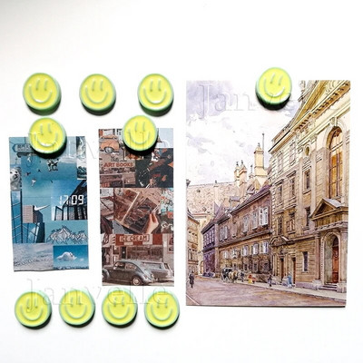 10 tk armsad külmkapimagnetid, naeratavad magnetkleebised, koomiks naeratusnägu 22 mm ümmargune dekoratiivne väike magnetikomplekt, värviline kodukaunistus